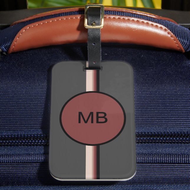 Étiquette À Bagage Balise de bagages monogramme élégant (Insitu Rectoal 2)