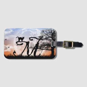 Étiquette À Bagage Balise de bagages Monogramme initial de Pleine lun