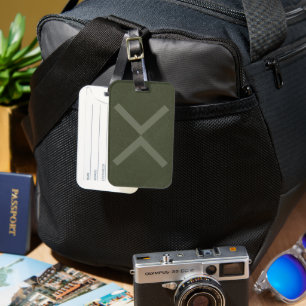 Étiquette À Bagage Balise de bagages Moss Green X personnalisée