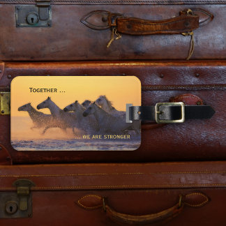 Étiquette À Bagage Balise de bagages Ocean Sunset Horses Wild Horses