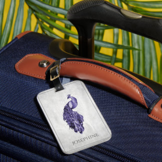 Étiquette À Bagage Balise de bagages Peacock Purple Elegant