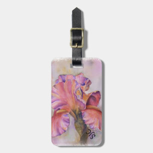 ÉTIQUETTE À BAGAGE BALISE DE BAGAGES PERSONNALISÉE ROSE IRIS