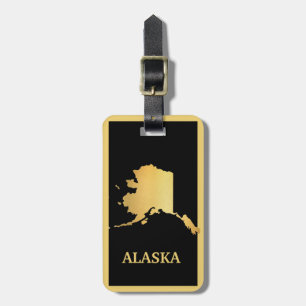 Étiquette À Bagage Balise de conception de la carte d'or de l'Alaska