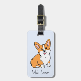 Étiquette À Bagage Balise de nom de bagage personnalisé Corgi adorabl