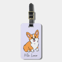Balise de nom de bagage personnalisé Corgi adorabl
