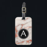 Étiquette À Bagage Balise de sac à bagages en marbre Rose or<br><div class="desc">Marbre Rose or Monogramme Bagage moderne Bag Tag. Cette étiquette de sac est parfaite pour le retour à l'école,  le travail ou le voyage.</div>