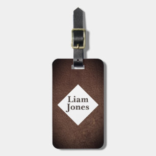 Étiquette À Bagage Balise d'impression en cuir tan Vintage personnali