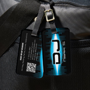 Étiquette À Bagage Balise DJ Sky Blue Luggage avec code QR