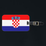 Étiquette À Bagage Balise Drapeau Croate<br><div class="desc">Cette étiquette de bagage présente le drapeau de la Croatie avec les armoiries au milieu.</div>