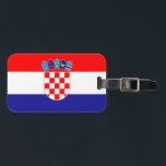 Étiquette À Bagage Balise Drapeau Croate<br><div class="desc">Cette étiquette de bagage présente le drapeau de la Croatie avec les armoiries au milieu.</div>