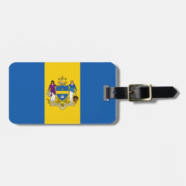 Étiquette À Bagage Balise Drapeau de Philadelphie, Pennsylvanie (Devant horizontal)