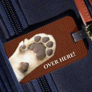 Étiquette À Bagage Balise Drôle Chat Paw Faux en cuir