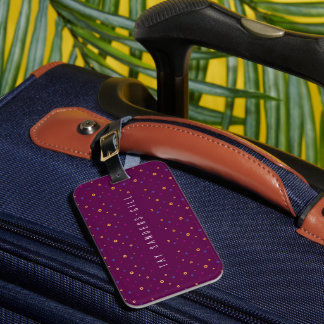 Étiquette À Bagage Balise élégante moderne avec motif violet