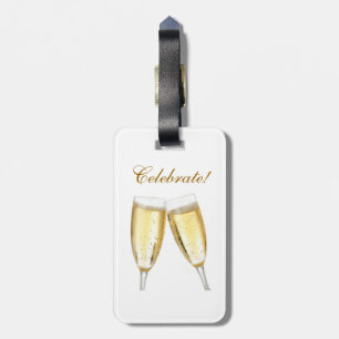 Étiquette À Bagage Balise Fêter avec Champagne Luggage