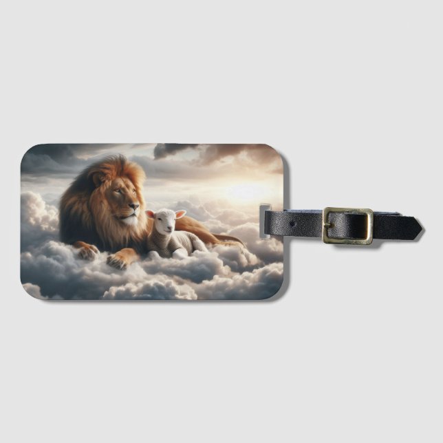 Étiquette À Bagage Balise Lion et agneau (Devant Horizontal)