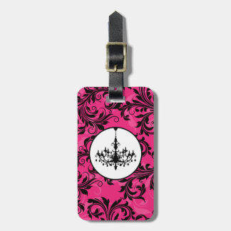 Étiquette À Bagage Balise Lustre blanc rose