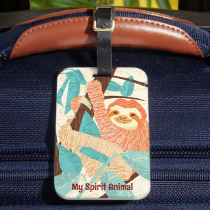 Étiquette À Bagage Balise Mon Esprit Animal Sloth Bagage
