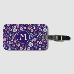Étiquette À Bagage Balise Monogram Floral Whimsical Boho Motif