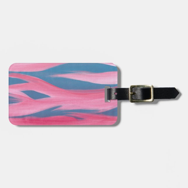 Étiquette À Bagage Balise Pink Blue Sunset Peinture de bagages person (Devant horizontal)