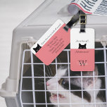 Étiquette À Bagage Balise Porte-Animaux Rose Où sommes-nous ?<br><div class="desc">Sneaky Cat Are We There Are There encore,  et Where are We bagage tag est le cadeau parfait pour l'amoureux du félin et le voyageur. Personnalisez avec votre monogramme,  nom et texte.</div>