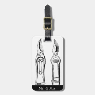 Étiquette À Bagage Balise Pruners des outils de jardinage d'illustrat