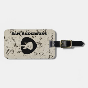 Étiquette À Bagage Balise Rock and Roll Guitar Sound Wave