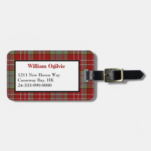 Étiquette À Bagage Balise rouge Ogilvie Tartan Plaid