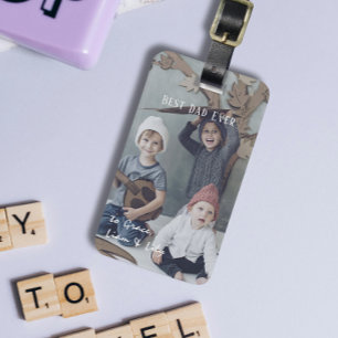 Étiquette À Bagage Balise simple photo de la meilleure photo de papa 