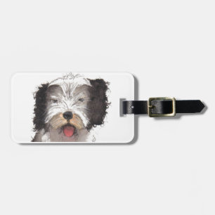 Étiquette À Bagage Balise Vieux anglais Sheepdog Puppy