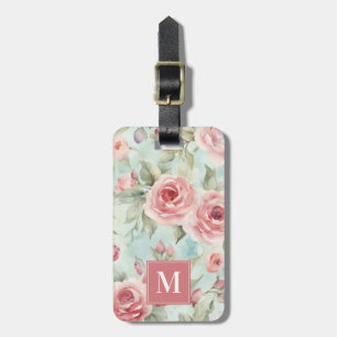 Étiquette À Bagage Balise vintage Shabby Chic Flower Lugging