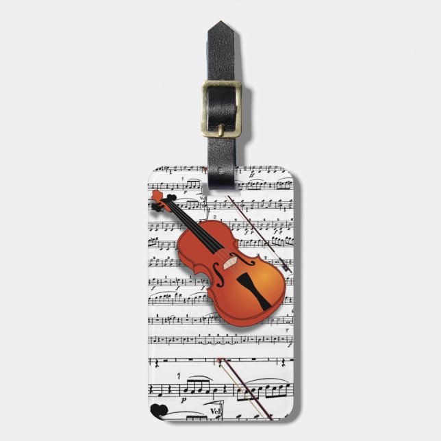 Étiquette À Bagage Balise Violon Lover_Luggage (Devant Vertical)