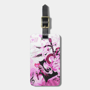 Étiquette À Bagage Balise Voyage de musique-Pink_Luggage