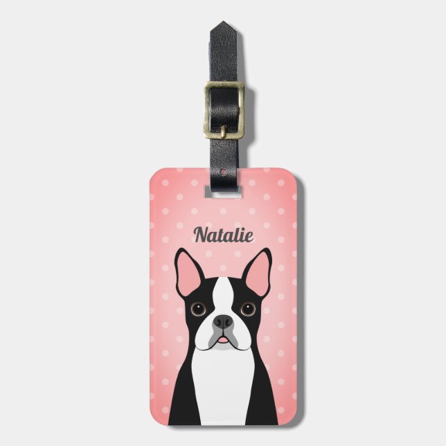 Étiquette À Bagage Balises de bagage Boston Terrier (Devant Vertical)