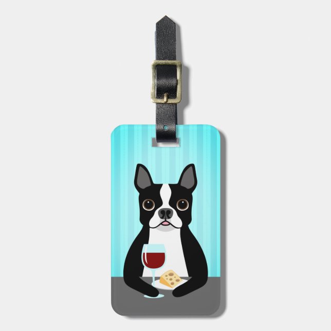 Étiquette À Bagage Balises de bagage Boston Terrier (Devant Vertical)