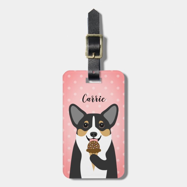 Étiquette À Bagage Balises de bagage Corgi (Devant Vertical)