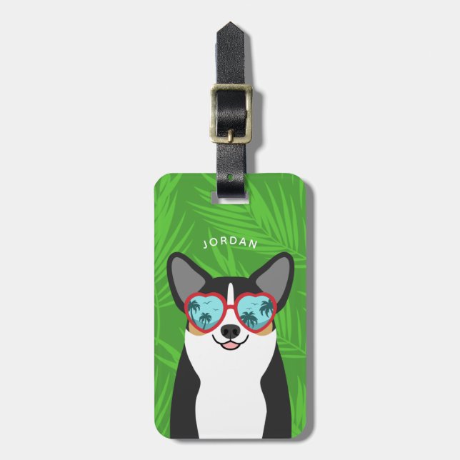 Étiquette À Bagage Balises de bagage Corgi (Devant Vertical)