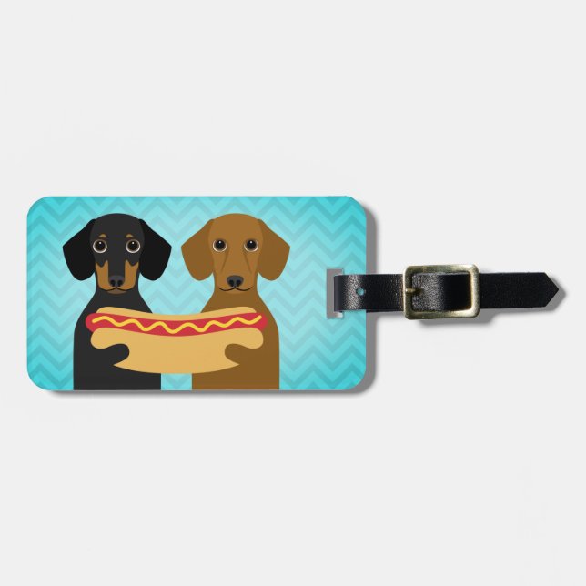 Étiquette À Bagage Balises de bagage Dachshund (Devant horizontal)