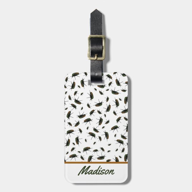 Étiquette À Bagage Balises de bagage de bousier de scarabée (Devant Vertical)