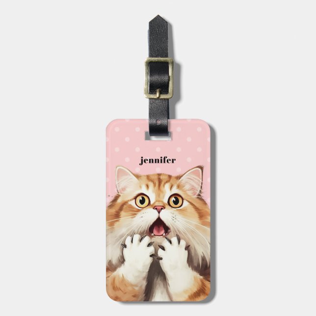 Étiquette À Bagage Balises de bagage de chat (Devant Vertical)