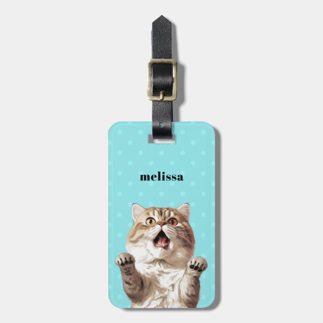 Étiquette À Bagage Balises de bagage de chat (Devant Vertical)