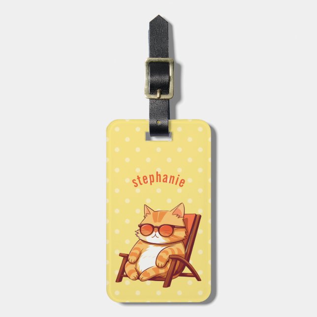 Étiquette À Bagage Balises de bagage de chat (Devant Vertical)
