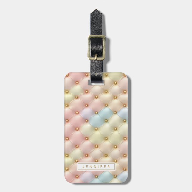 Étiquette À Bagage Balises de bagage Pastel Quilt (Devant Vertical)