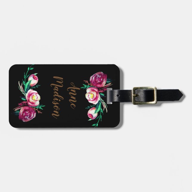 Étiquette À Bagage Balises de bagage personnalisées Floral Dream (Devant horizontal)