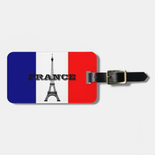Étiquette À Bagage Balises de bagages avec drapeau de la France et to