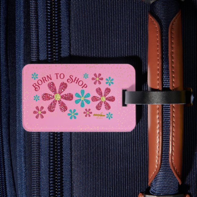 Étiquette À Bagage Balises de bagages Born to Shop (Verso Insitu 2)