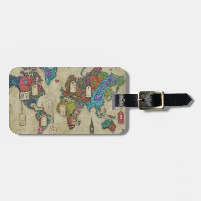 Étiquette À Bagage Balises de voyage en acrylique durable (Devant horizontal)