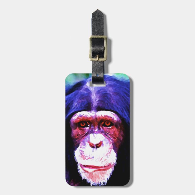 Étiquette À Bagage Balises des bagages Chimpanzé (Devant Vertical)