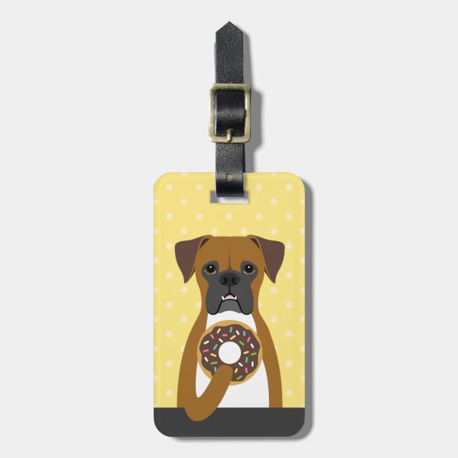 Étiquette À Bagage Balises des bagages de chien de boxer (Devant Vertical)