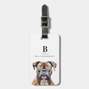 Étiquette À Bagage Balises des bagages de chien de boxer