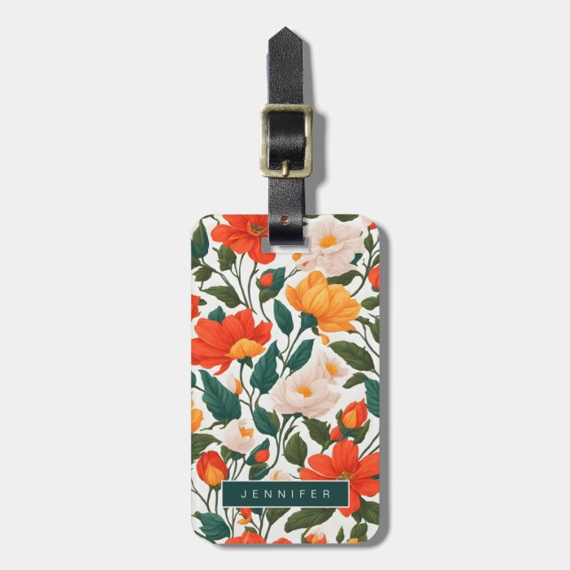Étiquette À Bagage Balises des bagages de fleurs (Devant Vertical)